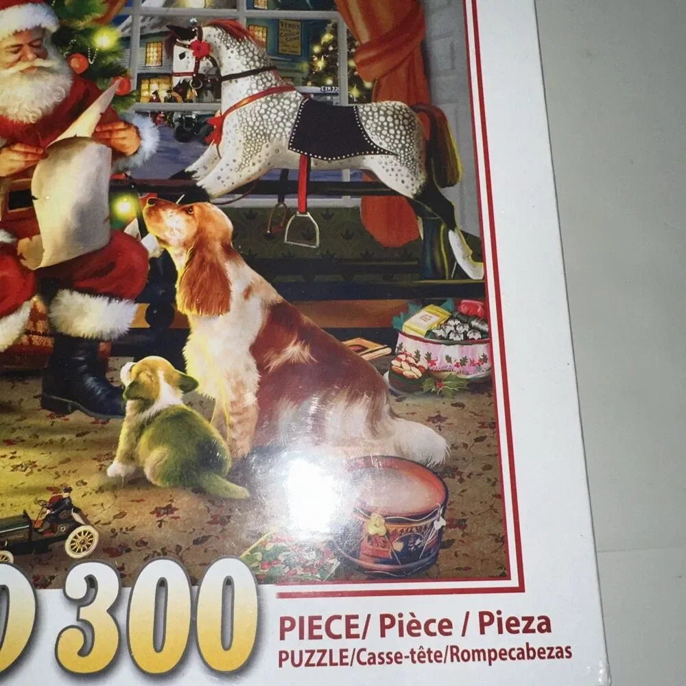 Santa's List White Mountain Puzzles 300 Piece Jigsaw Puzzle Complete 18x24